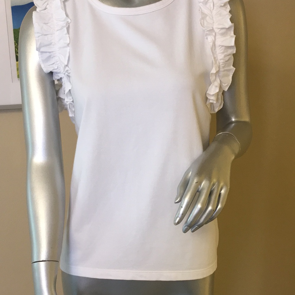 WHBM | Ruffle Trim Tank Color: white - Picture 7 of 11